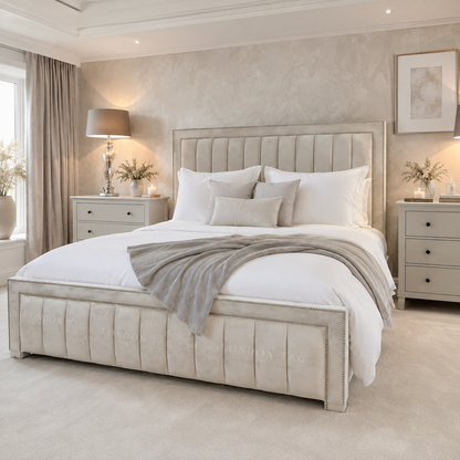 Luxury Louis Upholstered Bed Frame - Available in Double, King & Super King Size