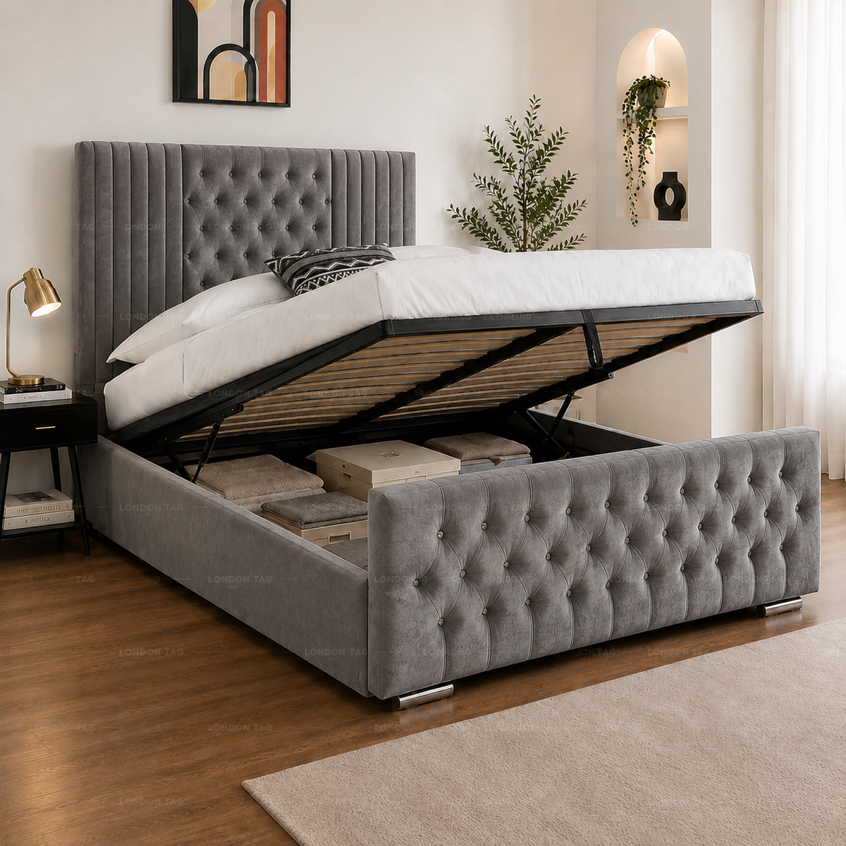 Luxury CHELSEA Tufted Bed Frame & Matching Bench - Double, King & Super King