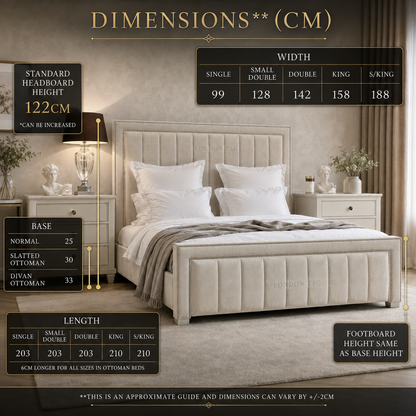 Luxury Louis Upholstered Bed Frame - Available in Double, King & Super King Size