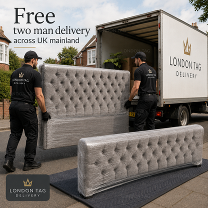 KENDALL Deep-Tufted Upholstered Bed - Double, King & Super King Size UK