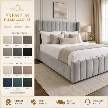 SELINE Modern Vertical Channel Bed - Available in Double, King & Super King