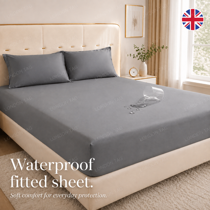 Waterproof Fitted Bed Sheet 360 Elastic Mattress Protector Single Double