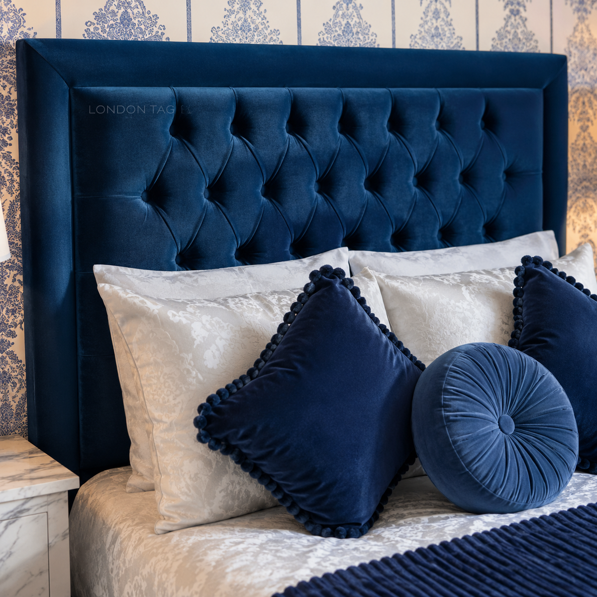 Luxury HILTON Tufted Bed Frame - Elegant Upholstered - Double, King & Super King
