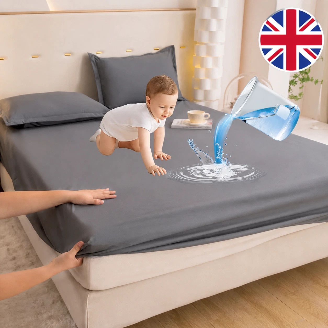 Waterproof Fitted Bed Sheet 360 Elastic Mattress Protector Single Double