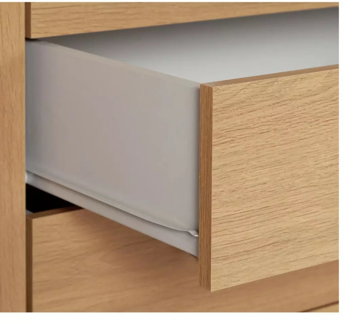 Wardrobe Oak Effect Home Malibu 4 Dr 3 Drawer Mirror