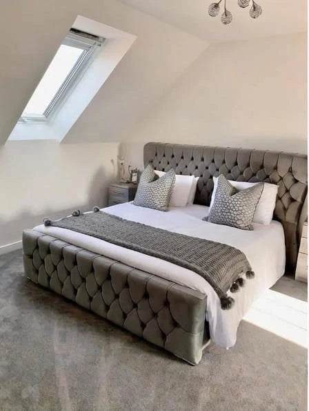 KENDALL Deep-Tufted Upholstered Bed - Double, King & Super King Size UK