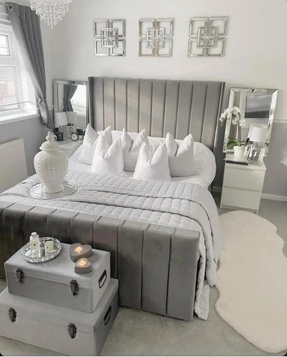 SELINE Modern Vertical Channel Bed - Available in Double, King & Super King