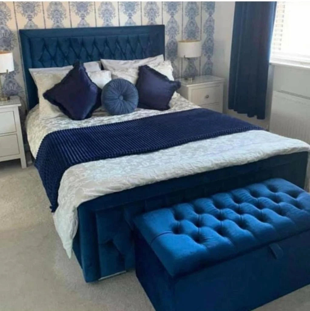 Luxury HILTON Tufted Bed Frame - Elegant Upholstered - Double, King & Super King