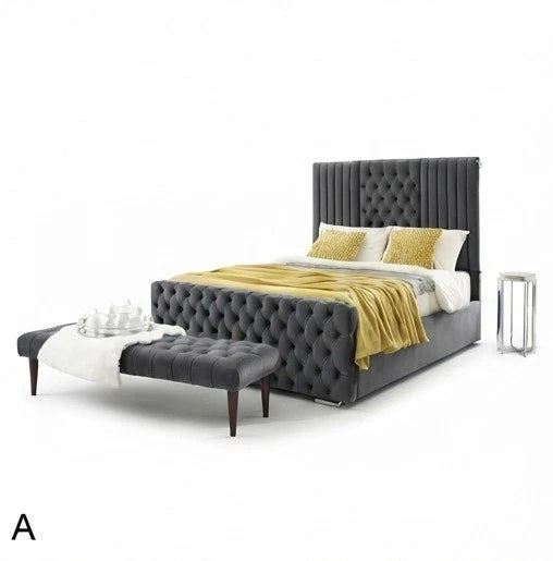 Luxury CHELSEA Tufted Bed Frame & Matching Bench - Double, King & Super King