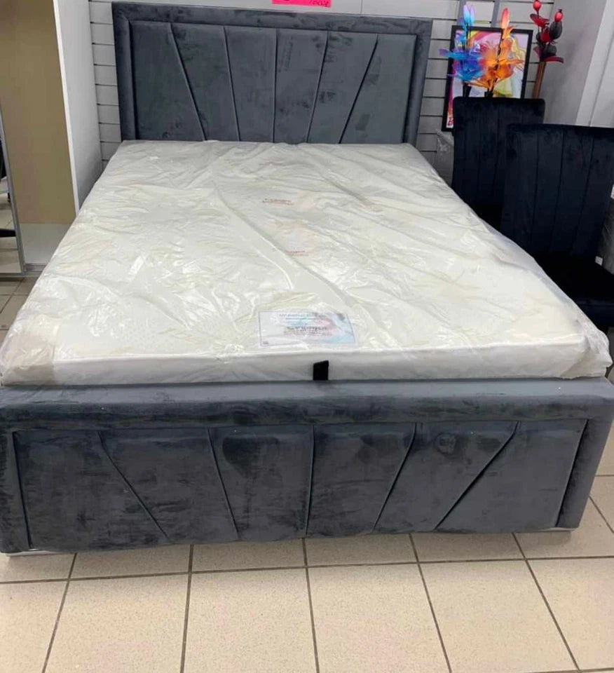 HORIZON Bumper Bed Frame - Fan-Stitched Upholstered - Double, King, S.King UK