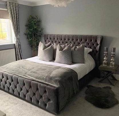 KENDALL Crystal Tufted Bed Frame - Upholstered - Double, King & Super King UK