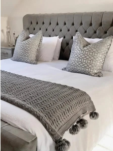 KENDALL Deep-Tufted Upholstered Bed - Double, King & Super King Size UK