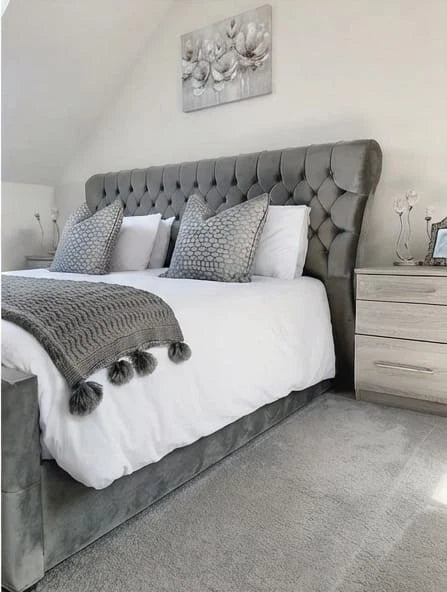 KENDALL Deep-Tufted Upholstered Bed - Double, King & Super King Size UK