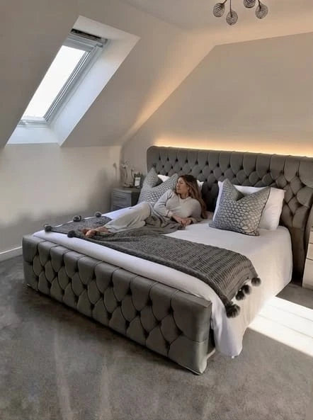 KENDALL Deep-Tufted Upholstered Bed - Double, King & Super King Size UK