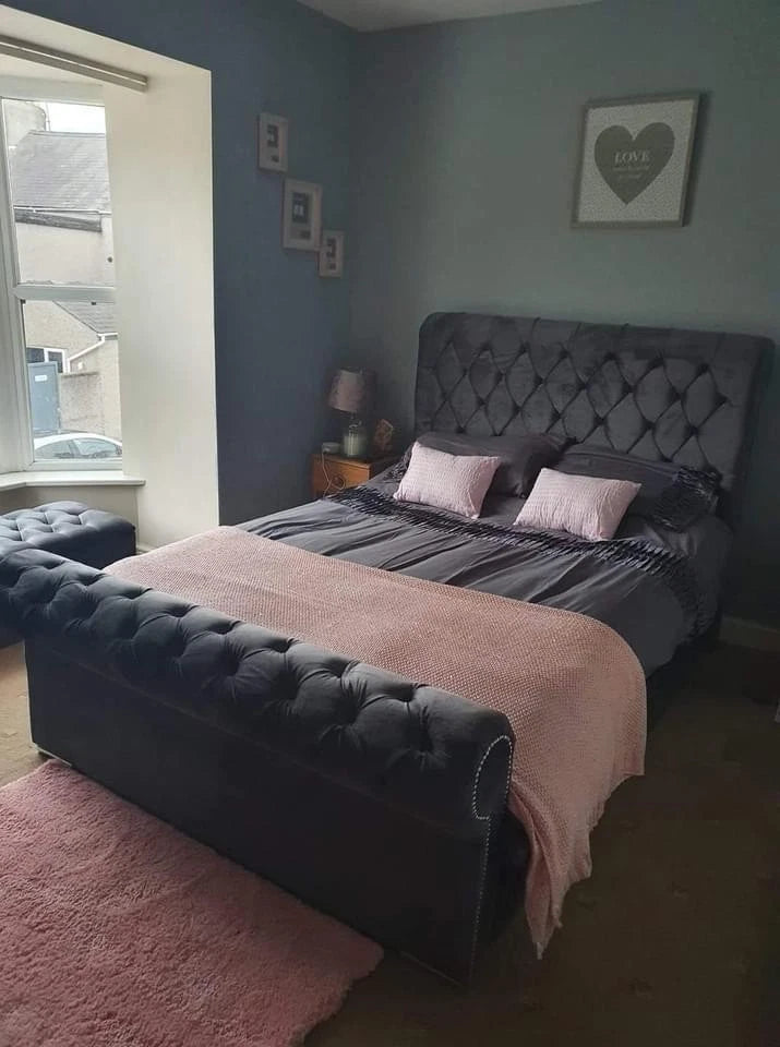 CHESTERFIELD Premium Upholstered Bed Frame - Choice of Sizes & Colors UK