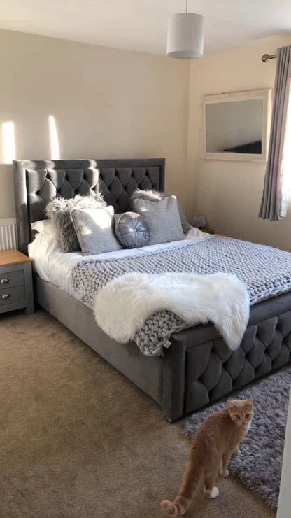 Luxury HILTON Tufted Bed Frame - Elegant Upholstered - Double, King & Super King