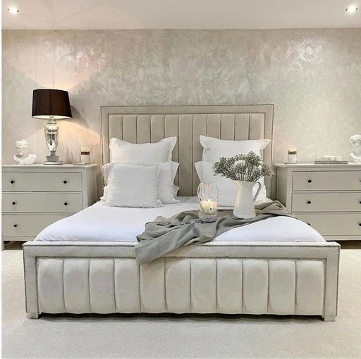 Luxury Louis Upholstered Bed Frame - Available in Double, King & Super King Size