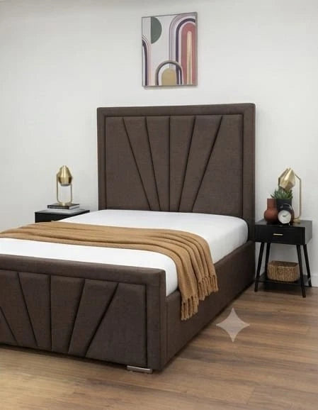 HORIZON Bumper Bed Frame - Fan-Stitched Upholstered - Double, King, S.King UK