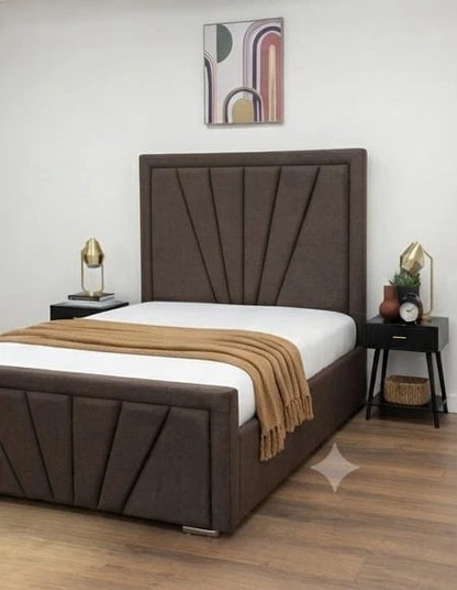 HORIZON Bumper Bed Frame - Fan-Stitched Upholstered - Double, King, S.King UK