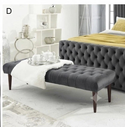 Luxury CHELSEA Tufted Bed Frame & Matching Bench - Double, King & Super King