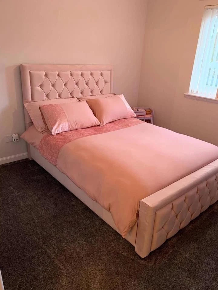 Luxury HILTON Tufted Bed Frame - Elegant Upholstered - Double, King & Super King