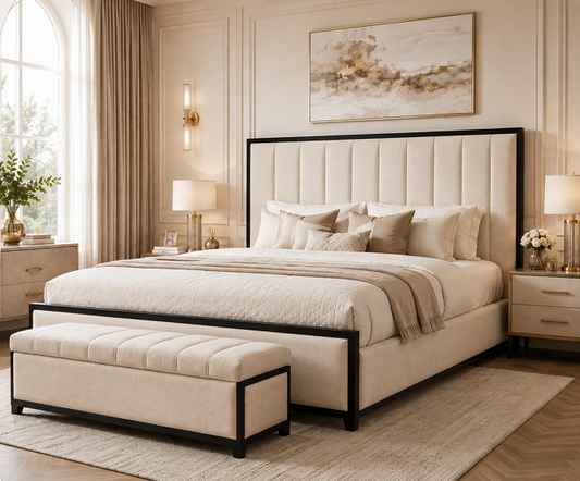 Washington Upholstered Bed Frame with Ottoman Storage
